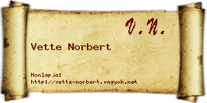 Vette Norbert névjegykártya